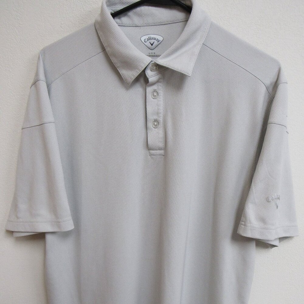 Callaway Men's Polo Shirt Size L Grey Short Sleeve Performance Golf Top